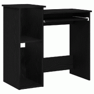 VidaXL Bureau avec étagères noir 84x40x78 cm bois d'ingénierie Modèle Vega Office Plus - 860446
