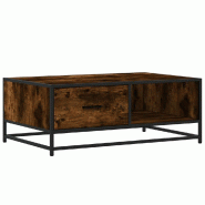 VidaXL Table basse chêne fumé 90x57x35 cm bois d'ingénierie et métal Modèle Karma Royale - 848756