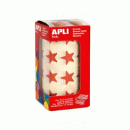 Apli 1416 gommettes étoiles, diam. 19,5 mm, en rouleau, coloris rouge métallisé - 8410782120537