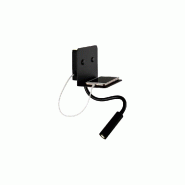 Applique murale en métal noir, lampe LED avec bras flexible, port USB intégré et éclairage 3000K, série 6636 - Perenz - noir 6636 N LC