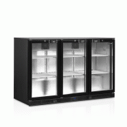 Arrière de bar 300 l noir 3 portes vitrées - 1350x520x870 mm - PDB301H-3