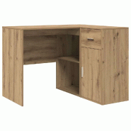 Bureau d'angle avec tiroir Chêne artisanal 102 x 88 x 75 cm Modèle Titan Vent Plus - 8721158934550