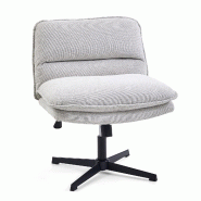 Chaise pivotante Schneidersitz / Fauteuil lounge Criss Cross 20 Tissu gris clair hjh LIVING - gris polyester 670692