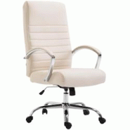 CLP Fauteuil de bureau XL Valais similicuir Crème - beige polyester 192392704 CLP Fauteuil de bureau XL Valais similicuir Crème - beige polyester 192392704