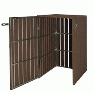 Décoshop26 - Abri de poubelles extérieur conteneurs à ordures jusqu'à 2 bacs métal aspect bois marron 115x77x97 cm 04_0002862 - marron 3000618332699 Décoshop26 - Abri de poubelles extérieur conteneurs à ordures jusqu'à 2 bacs métal aspect bois marron 115x77x97 cm 04_0002862 - marron 3000618332699
