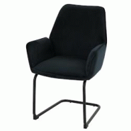 Décoshop26 - Chaise de salle à manger avec accoudoirs assise en tissu anthracite-bleu 04_0006295 - bleu 3000261691280 Décoshop26 - Chaise de salle à manger avec accoudoirs assise en tissu anthracite-bleu 04_0006295 - bleu 3000261691280
