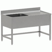 Diamond - Plonge inox ECO 1 cuve égouttoir droite, sans sous-tablette inférieure - réf. WR-E1C1-DD4 - inox AKS-WR-E1C1-DD4 Diamond - Plonge inox ECO 1 cuve égouttoir droite, sans sous-tablette inférieure - réf. WR-E1C1-DD4 - inox AKS-WR-E1C1-DD4