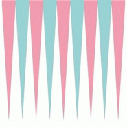 Guirlande de fanions rose turquoise - 89508