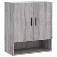 Helloshop26 - Armoire murale pratique design contemporain rangement 60 x 31 x 70 cm en bois d'ingénierie gris 02_0048779 - gris Bois massif 300023546