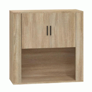 Helloshop26 - Armoire murale suspendue design pratique rangement 80 x 33 x 80 cm en bois d'ingénierie chêne sonoma 02_0048276 - Bois massif 30002351
