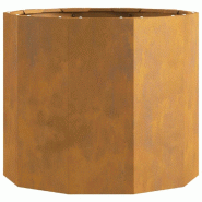 Helloshop26 - Jardinière ronde extérieure pratique 60 x 60 x 50 cm en acier rouillé 02_0053005 - acier 3000237699814
