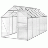 Helloshop26 - Serre de jardin jardinage outillage aluminium 375 x 185 x 195 cm 1608009 - 3000137481304 Helloshop26 - Serre de jardin jardinage outillage aluminium 375 x 185 x 195 cm 1608009 - 3000137481304