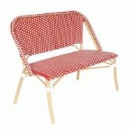 Oviala Business Banc de terrasse en alumunium et rotin synthétique blanc et rouge - rouge aluminium 112608 Oviala Business Banc de terrasse en alumunium et rotin synthétique blanc et rouge - rouge aluminium 112608