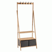 San Ignacio KIPIT - Portant à vêtements avec 2 tiroirs 67x40x175cm couleur grise - SANR346