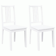 VidaXL Chaises à manger 2 pcs blanc bois massif caoutchouc Modèle Mermoniax - 4102400