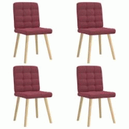 VidaXL Chaises à Manger Lot De 4 Rouge Bordeaux Tissu - rouge 8721158566393 VidaXL Chaises à Manger Lot De 4 Rouge Bordeaux Tissu - rouge 8721158566393
