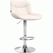 CLP Tabouret de bar Vonore similicuir Crème/Chrome - beige polyester 323572 CLP Tabouret de bar Vonore similicuir Crème/Chrome - beige polyester 323572