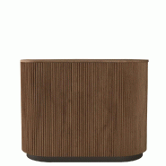 Comptoir bois Linea Curve 1 tiroir et tablette 120x60x94 cm