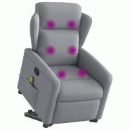 Fauteuil de massage inclinable Gris clair Tissu Modèle Jervoriax - 8721102961267_0
