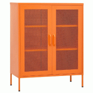 Helloshop26 - Armoire de rangement design pratique réglable 80 x 35 x 101 cm en acier orange 02_0046865 - orange acier 3000234468567