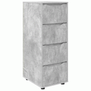 Helloshop26 - Armoire de rangement moderne avec tiroirs ajustable 40 x 48 x 105 cm en bois d'ingénierie gris béton 02_0054654 - gris Bois massif 300