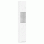 Helloshop26 - Armoire de salle de bain blanche avec espace de rangement 32 x 25,5 x 190 cm en bois d'ingénierie blanc 02_0047771 - blanc Bois massif