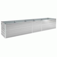 Helloshop26 - Jardinière lit surélevé plantes fleurs jardin acier galvanisé 400 x 80 x 77 cm gris 02_0001120 - 3000074791535 Helloshop26 - Jardinière lit surélevé plantes fleurs jardin acier galvanisé 400 x 80 x 77 cm gris 02_0001120 - 3000074791535