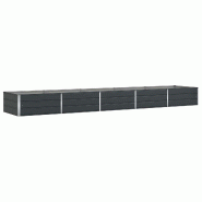 Helloshop26 - Jardinière rectangulaire moderne pour extérieur 195 x 100 x 45 cm en acier galvanisé anthracite 02_0059250 - acier 3000241022066