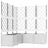 Helloshop26 - Lot de 5 cache-pots modernes pour jardin extérieur 120 x 120 x 143 cm en acier blanc 02_0058606 - blanc acier 3000240680946