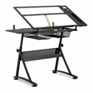 Helloshop26 - Table à dessin bureau inclinable 120 x 60 x 90 cm plateau en verre 14_0003606 - 3000233778988 Helloshop26 - Table à dessin bureau inclinable 120 x 60 x 90 cm plateau en verre 14_0003606 - 3000233778988