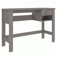 VidaXL Bureau HAMAR Gris clair 110x40x75 cm Bois massif de pin Modèle Orion Riviera - 340459