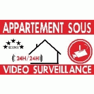 Lot 24 Autocollants Alarme - Sous Videosurveillance - 24h/24h