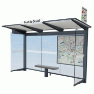 Abri bus helios standard / structure en acier / avec banquette / 370 x 150 cm