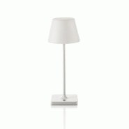 AQA Design Lampe de table rechargeable SEREVA blanche en métal L.15 P.15 H.39 - blanc métal MP04256