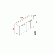 Armoire double version design - Quadrifoglio - Blanc pastel, Noyer Canaletto_0
