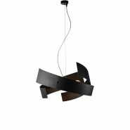 BeLight Elisa Suspension en fer découpé laser laqué noir avec câble acier réglable 3 lumières 128 d.57 BL226-3-NR - noir 8057724580051