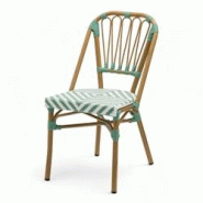 Bistromania Chaise de terrasse AIX - Tressage Vert et Blanc - EA213 Bistromania Chaise de terrasse AIX - Tressage Vert et Blanc - EA213