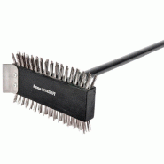 Brosse nettoyage pour grill avec manche en acier noir 76x21x12,5cm