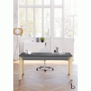 Bureau individuel Born Wood - Mobel Linea - 180, Anthracite_0