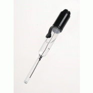 CHAUVIN ARNOUX - Electrode de référence pour argentimétrie BR44 - Corps en verre - Système Ag/AgCl - Électrolytes KCl/KNO3 - Jonction céramique - Diamètre 12x120 mm - Connectique BA4