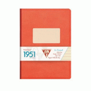 Clairefontaine Lot de 5 Carnet 1951 A5, 192p./96 feuilles 90 g/m² brochure dos toilé, coloris rouge corail, ligné 8mm - 3329681954462