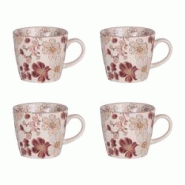Coffret de 4 tasses Kiyo 36 cl - Décoré Rond Grès Table Passion 13x9.5 cm - multicolore Grès 3106232387036 Coffret de 4 tasses Kiyo 36 cl - Décoré Rond Grès Table Passion 13x9.5 cm - multicolore Grès 3106232387036