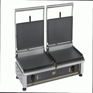 Contact-grill double spécial panini fonte brute plaques lisses DOUBLE PANINI FT Roller Grill - inox DOUBLE PANINI FT