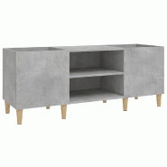 Helloshop26 - Armoire à disques classique avec grand espace de rangement 121 x 38 x 48 cm en bois d'ingénierie gris béton 02_0049191 - gris Bois ma