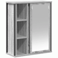 Helloshop26 - Armoire murale de salle de bain miroir design moderne 50 x 21 x 60 cm rangement optimisé en bois sonoma gris 02_0051780 - gris Bois mas