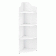 Helloshop26 - Étagère d'angle pour salle de bain meuble de rangement avec 4 surfaces de stockage bois composite 90 cm blanc 03_0005173 - blanc Bois