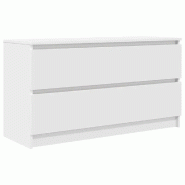 Helloshop26 - Meuble TV moderne avec grand espace de rangement 100 x 35 x 54 cm en bois d'ingénierie blanc 02_0051752 - blanc Bois massif 30002370758