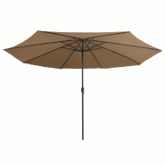 Helloshop26 - Parasol d'extérieur avec mât en métal 400 cm taupe 02_0008267 - métal 3000441982726
