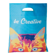 Sac shopping publicitaire en non-tissé - poignées découpées - impression sublimation - 80 g/m2 Sac shopping publicitaire en non-tissé - poignées découpées - impression sublimation - 80 g/m2