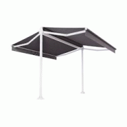 Store double pente Mabay 2,96x2x1,50 M Intersun Motorisé à télécommande (Blanc satiné RAL9010 - Gris foncé 300g/m²) - gris aluminium 3662618010221 Store double pente Mabay 2,96x2x1,50 M Intersun Motorisé à télécommande (Blanc satiné RAL9010 - Gris foncé 300g/m²) - gris aluminium 3662618010221